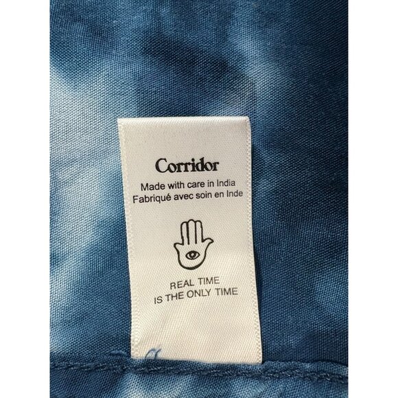 Corridor Tie Dye Camp Collar Shirt overshirt size M color navy - Picture 3 of 8